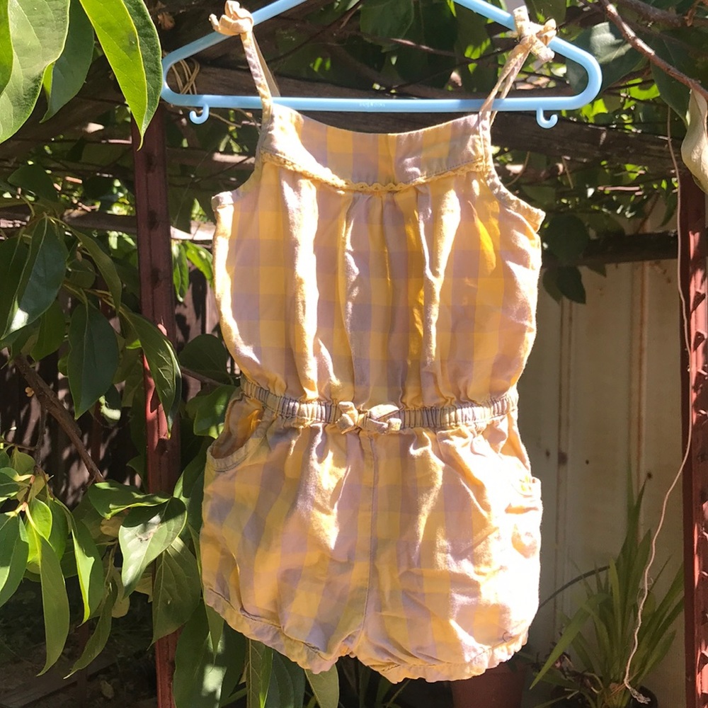 Girls Checkered Romper